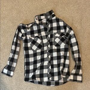 Kids Black and White Checkered Shirt